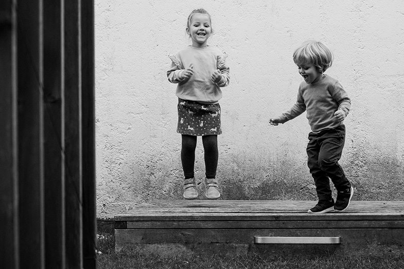 Black and white children photography.